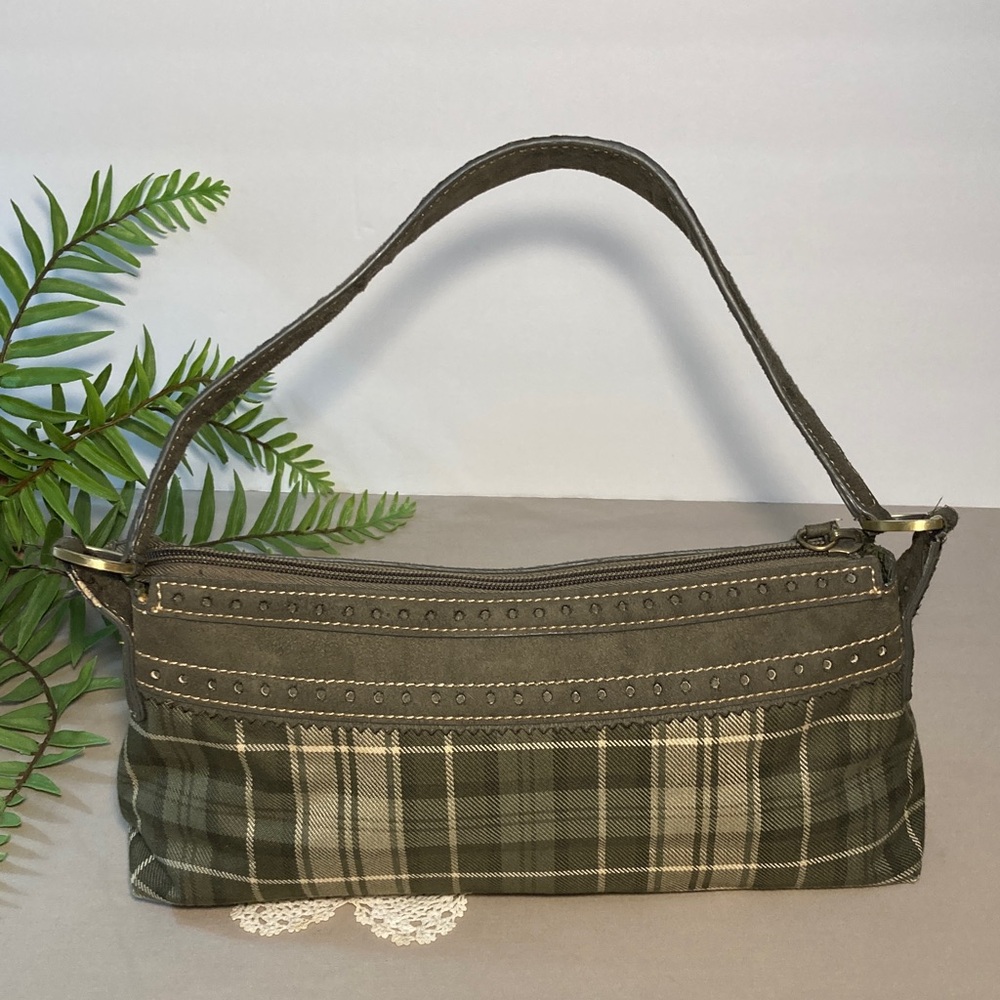 Tommy Hilfiger Olive Green Plaid Bag